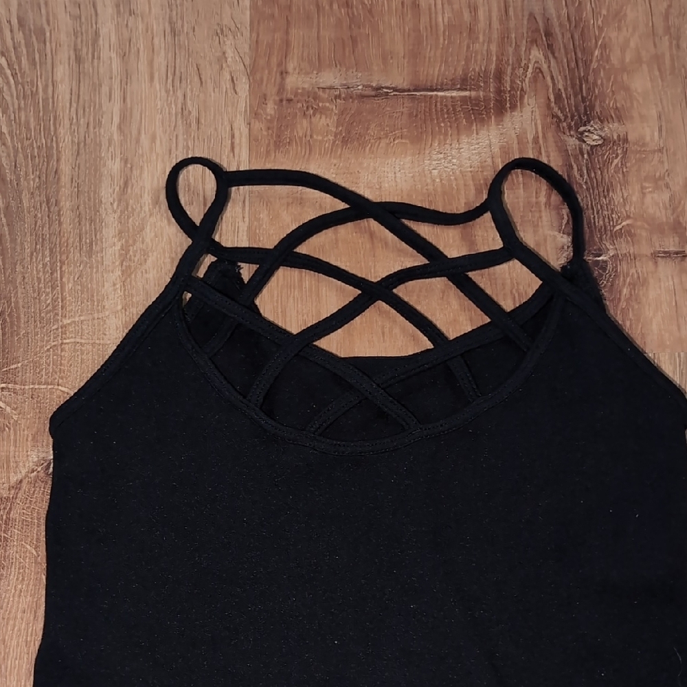 Black Strappy Women's Top - Picture 2 of 4